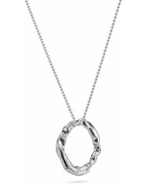 Lulu and Boo Jewellery Medium Molten Halo Solid Sterling Necklace - Metallic