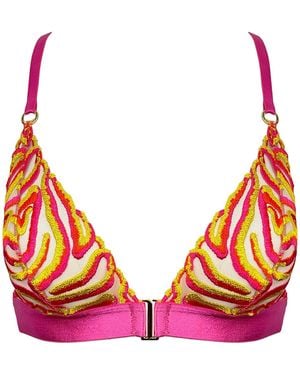 Somewhere Never Running Wild Triangle Bralette - Red