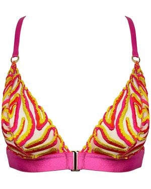 Somewhere Never Running Wild Triangle Bralette - Red