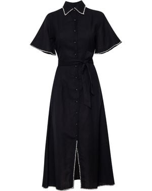 Carolina Benoit Cafe Au Lait Pearled Dress Noir - Black