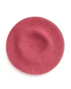 BEIRA Wool & Cashmere Beret – Slate - Red