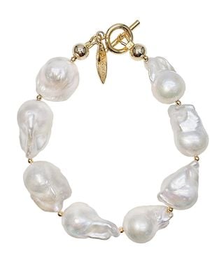 Farra Timeless Natural Baroque Pearls Bracelet - White