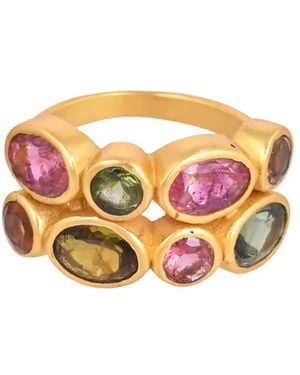 Opium Jewels Jali Cocktail Ring - Metallic