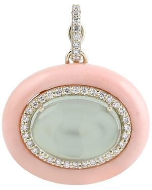 Artisan Opal & Amethyst Diamond Halo Pendant - Pink