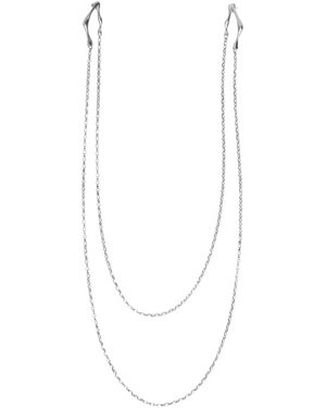 Daria Pacelli Jewelry North Sculptural Sterling Ear-To-Ear Chain Earrings - Black