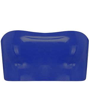 Elissa Poppy Latex Crop Top - Blue
