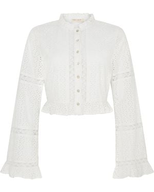 Rose & Nancy Abi Ivory Lace Broderie Blouse - White