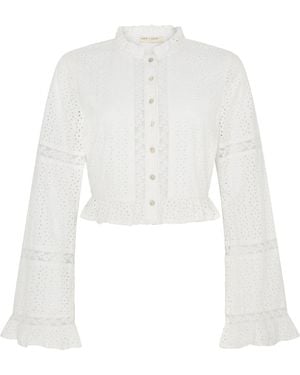 Rose & Nancy Abi Ivory Lace Broderie Blouse - White