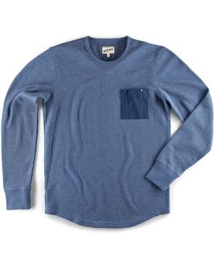 &SONS Trading Co Glen Pocket Waffle Crew Sky Marl - Blue