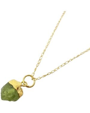 Sophelia Raw Peridot August Birthstone Plated Necklace - Metallic
