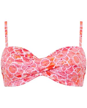 Sophia Alexia Marble Mosaic Rio Twist Bikini Top - Pink