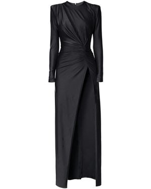 AGGI by HALEWSKI Adriana Smokey Pearl Maxi Evening Dress - Black