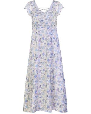 REISTOR Ruched Maxi Dress - Purple