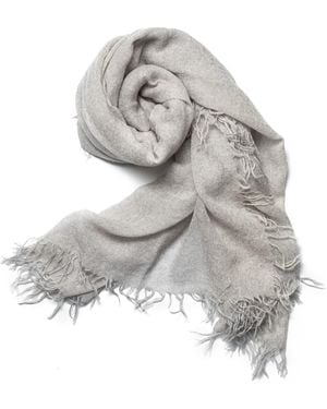 Bel Cashmere Cashmere Foulard With Fringes - Gray