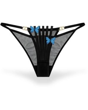 Empress Mimi Morphology Mesh Cheeky With Butterfly Detail - Black