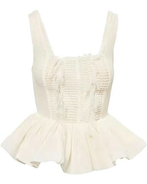 Amy Lynn Neutrals Calla Ivory Peplum Top - White