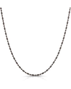 Maya Brenner Rhodium Antique Bead Chain - Metallic