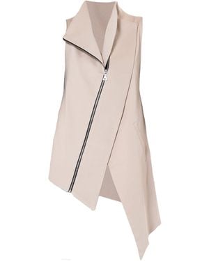 Metamorph Neutrals Elegant Zipper Vest - Natural