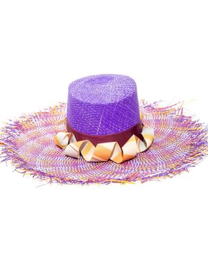 ORTUS Gulupa Straw Boater Hat - Purple