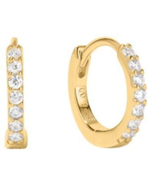 Vanhi Kiki Crystal Huggie Earrings - Metallic