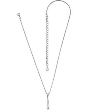 Lucy Quartermaine Sterling Short Single Drop Pendant - Metallic