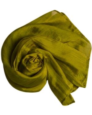 Silk and Bears Silk Scarf – Handmade Mulberry Silk Shawl - Green