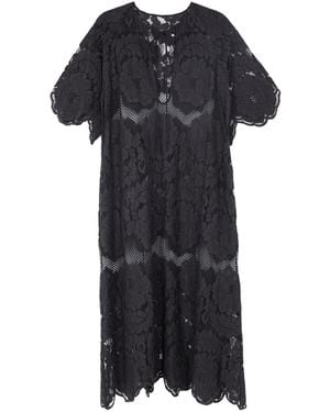Saachi Floral Mesh Lace Kaftan - Black