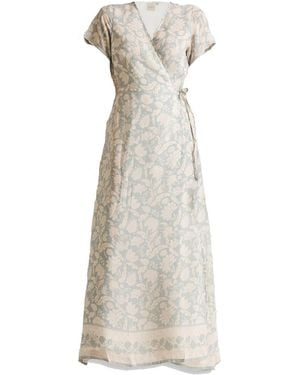 REISTOR Maxi Wrap Crepe Dress - White