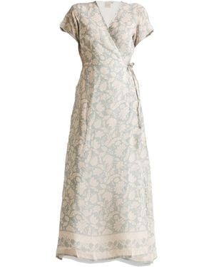 REISTOR Maxi Wrap Crepe Dress - White