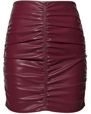 AGGI by HALEWSKI Ruth Burgundy Wine Vegan Leather Mini Skirt - Purple