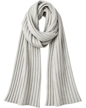 Seren London Neutrals Ribbed Wool Scarf - Grey