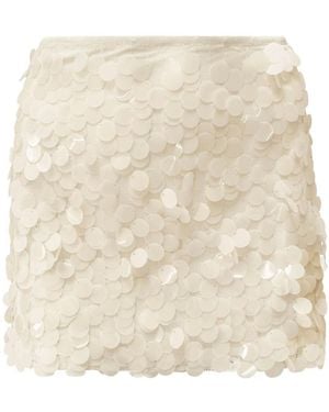 OW Collection Neutrals Pluto Sequin Mini Skirt - Natural