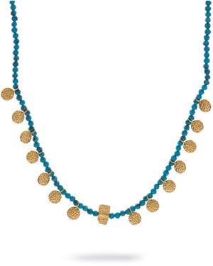 Ebru Jewelry Bohemian Coin Charm Choker Necklace - Metallic