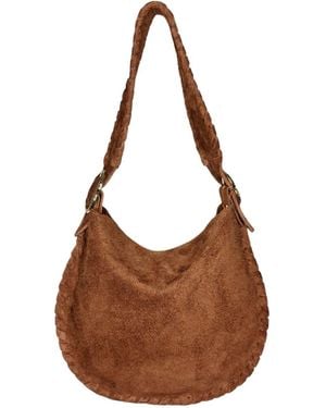 Ruj Heritage Hobo Bag Suede - Brown
