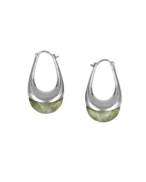 Gem Island Prehnite Earrings - Metallic