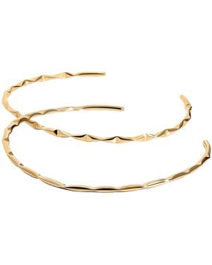 Denise Pacini Sabrina Stackable Geometric Pyramid Open Choker - White