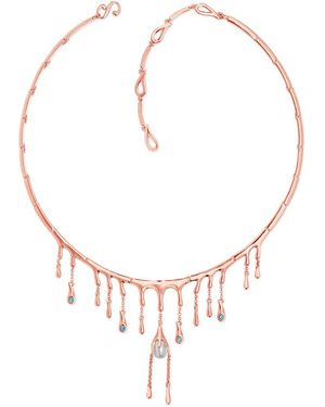 Lucy Quartermaine Statement Couture Pearl Necklace - Metallic