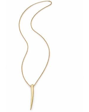 Heather Hawkins Jewelry Long Skinny Horn Pendant Necklace - Metallic