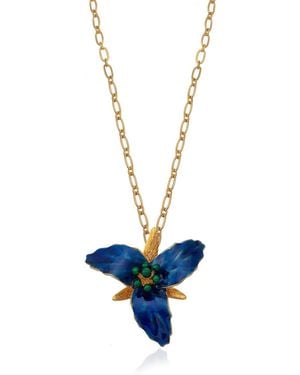 Milou Jewelry Lily Flower Necklace - Blue