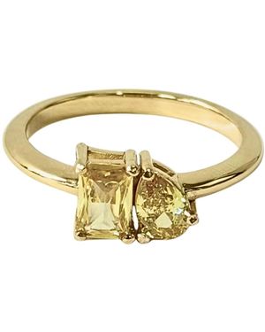 Belinda Jewelz Toi Et Moi Citrine Birthstone Ring - Metallic