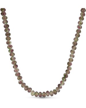 Gold Trip Spring Rose Glass Beaded Necklace - Metallic