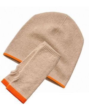 Cove Cashmere & Beanie & Wrist Warmer Set - Natural