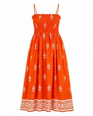Girl In Mind Abby Border Print Maxi Dress - Orange