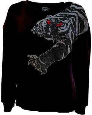 Any Old Iron Beaded Tiger Sweatshirt - Black