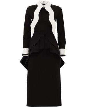 Julia Allert Evening Peplum Belted Dress - Black
