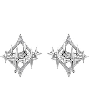 Retro Chic Starry Earrings - Metallic