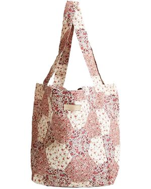 Lily and Lionel Linen Aster Patchwork Tote Bag - Pink