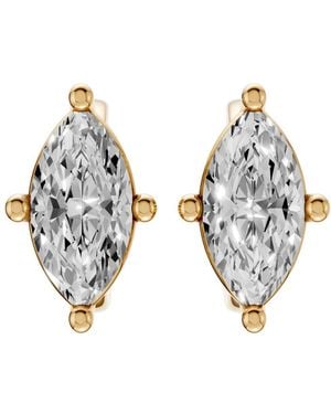 Aya Fine Jewelry Josephine 2 Carat Igi Certified Marquise Cut Lab Grown Diamond Stud Earrings - Yellow