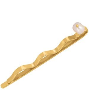 Lavani Jewels Lyra Pearl Hairpin - Metallic