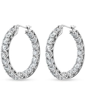 SALLY SKOUFIS Luxe Grande Hoop Earrings With Made Cz Diamond Stimulant - Metallic
